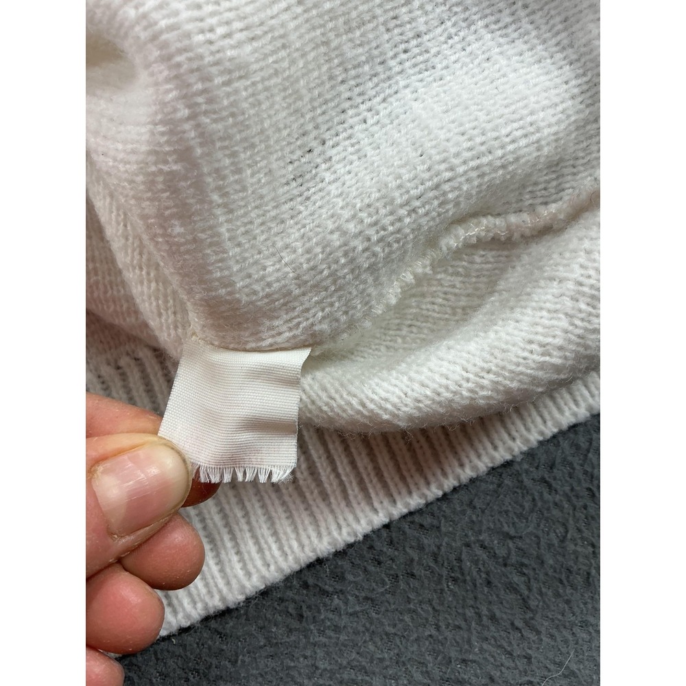 Lamb Knit Sweater Mens 2XL White Blue Fair Isle Ski Crewneck Pullover Snowflake - Picture 4 of 8